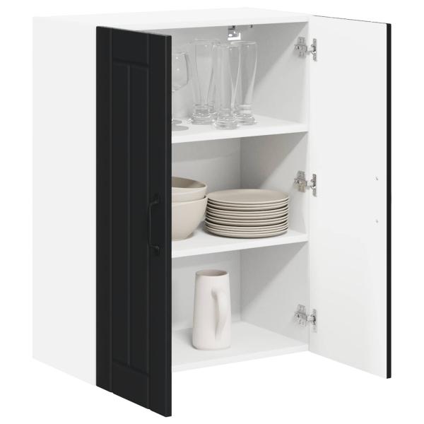 Wandglas-Schrank LUCCA Schwarz 60 x 31 x 80 cm Holzwerkstoff
