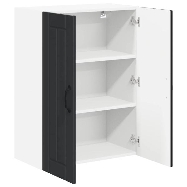 Wandglas-Schrank LUCCA Schwarz 60 x 31 x 80 cm Holzwerkstoff