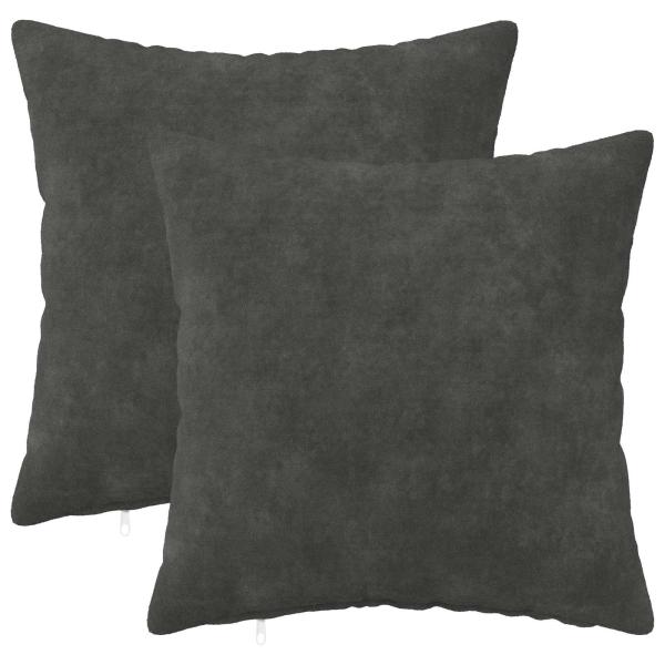 ARDEBO.de - Wurfkissen 2 stk. HEERLEN Anthrazit 35 x 35 cm