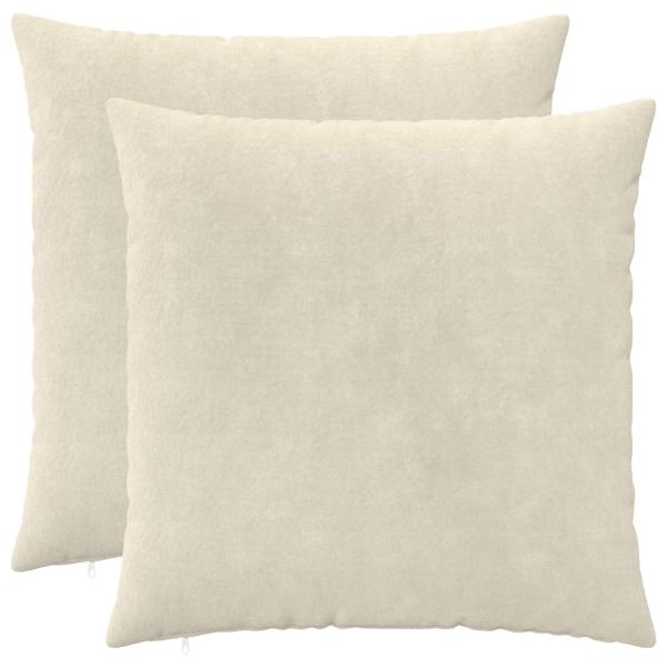 ARDEBO.de - Wurfkissen 2 stk. HEERLEN Creme 80 x 80 cm Mikrofaser Fleece