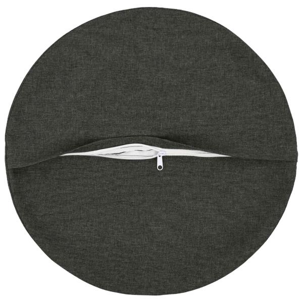Wurfkissen 2 stk. HEERLEN Dunkelgrau Durchmesser 40 cm Stoff