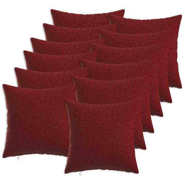 Wurfkissen 12 stk. HEERLEN Weinrot 50 x 50 cm Stoff