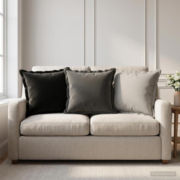 ARDEBO.de - Wurfkissen 2 stk. HOUTEN Schwarz 40 x 40 cm Polyester