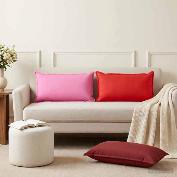 ARDEBO.de - Wurfkissen 6 stk. HOUTEN Weinrot 40 x 70 cm Polyester