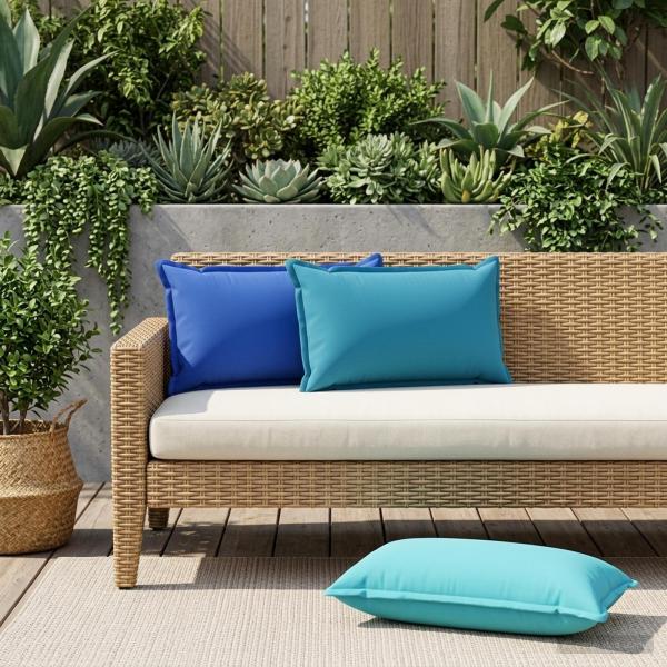 ARDEBO.de - Wurfkissen 2 stk. HOUTEN Hellblau 40 x 80 cm Polyester