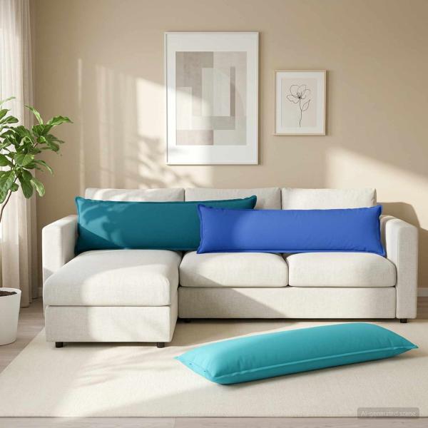 ARDEBO.de - Wurfkissen HOUTEN Hellblau 40 x 145 cm Polyester