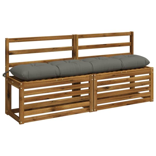 Bankkissen VIANEN 2 stk. 100 % Polyester Grau 150 x 30 x 12 cm