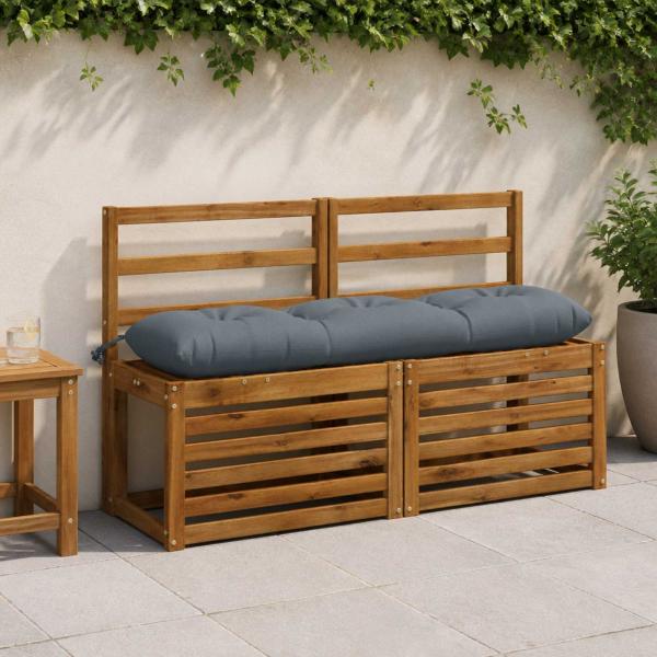 ARDEBO.de - Bankkissen VIANEN 2 stk. 100 % Polyester Blau 130 x 30 x 12 cm
