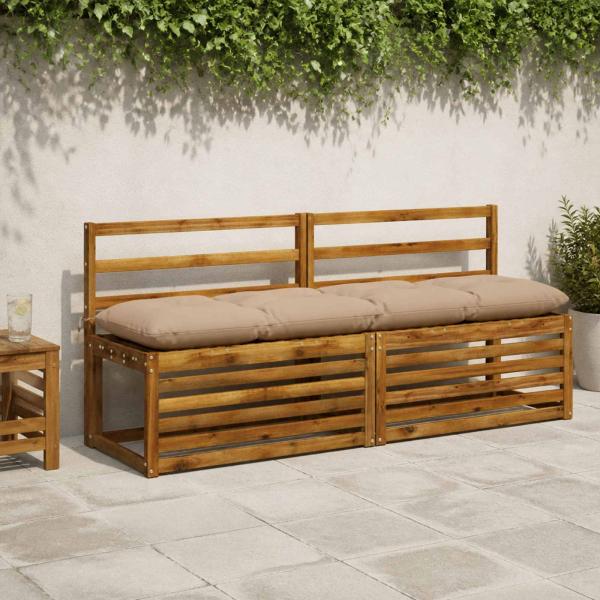 ARDEBO.de - Bankkissen VIANEN 100 % Polyester Sand 160 x 40 x 12 cm