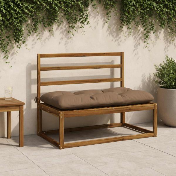 ARDEBO.de - Bankkissen VIANEN 100 % Polyester Taupe 110 x 60 x 12 cm