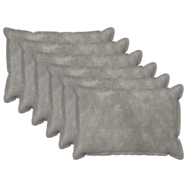 ARDEBO.de - Wurfkissen 6 stk. HOUTEN Hellgrau 30 x 50 cm Mikrofaser Fleece