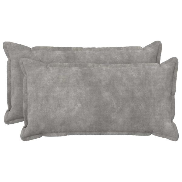 ARDEBO.de - Wurfkissen 2 stk. HOUTEN Hellgrau 40 x 70 cm Mikrofaser Fleece