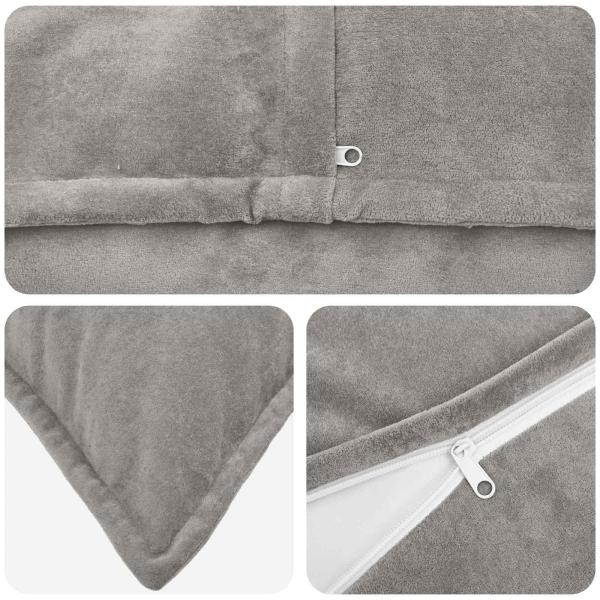 Wurfkissen 2 stk. HOUTEN Hellgrau 40 x 70 cm Mikrofaser Fleece