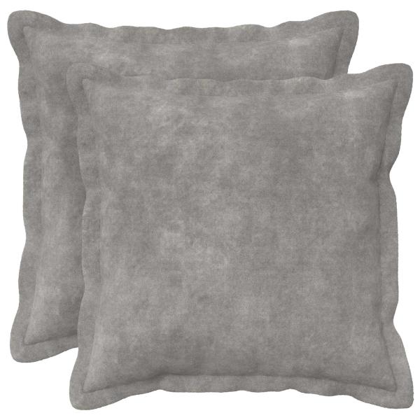 ARDEBO.de - Wurfkissen 2 stk. HOUTEN Hellgrau 35 x 35 cm Mikrofaser Fleece