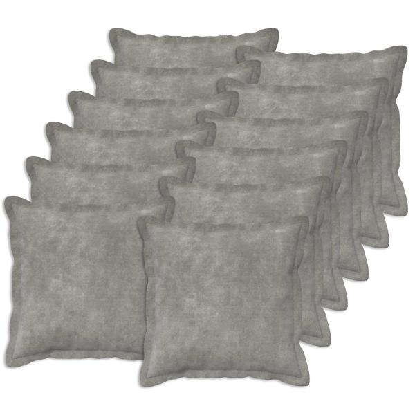 ARDEBO.de - Wurfkissen 12 stk. HOUTEN Hellgrau 45 x 45 cm Mikrofaser Fleece
