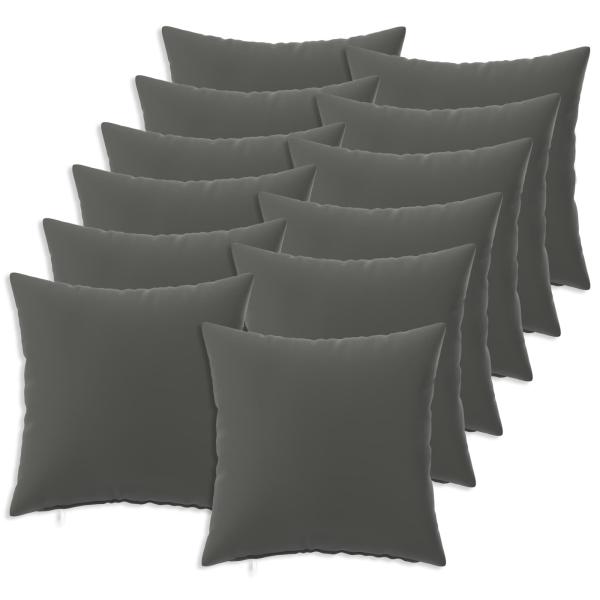Wurfkissen 12 stk. HEERLEN Anthrazit 40 x 40 cm Polyester