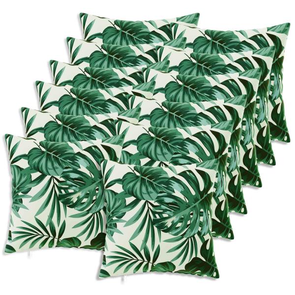 Wurfkissen 12 stk. HEERLEN Blattmuster 45 x 45 cm Polyester