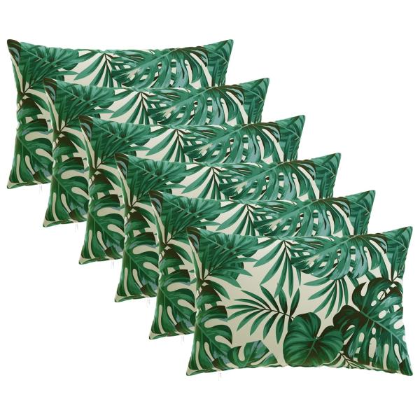 Wurfkissen 6 stk. HEERLEN Blattmuster 30 x 50 cm Polyester