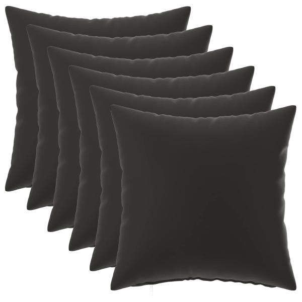 Wurfkissen 6 stk. HEERLEN Schwarz 30 x 30 cm Polyester