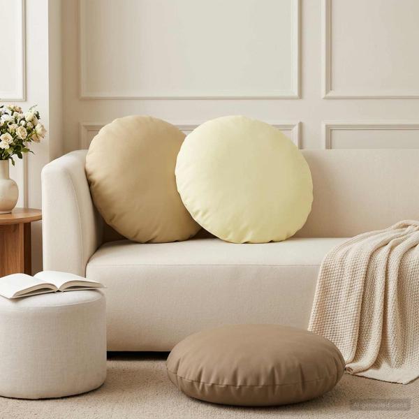Wurfkissen 2 stk. HEERLEN Creme Durchmesser 50 cm Polyester