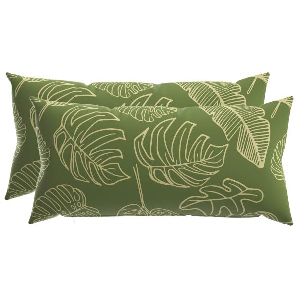 Wurfkissen 2 stk. HEERLEN Blattdesign 40 x 80 cm Polyester