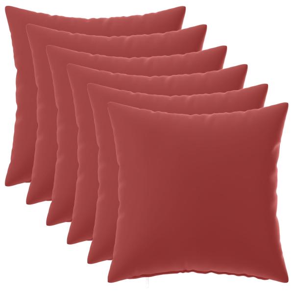 Wurfkissen 6 stk. HEERLEN Weinrot 35 x 35 cm Polyester