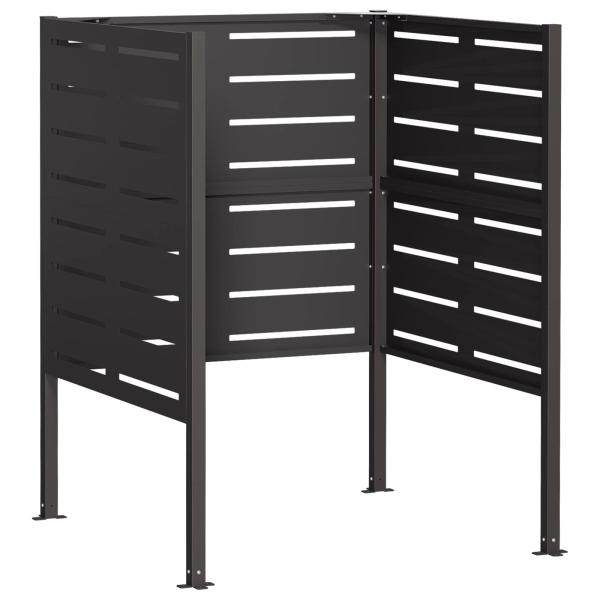 Mülltonnen-Sichtschutz 85 x 85 x 113 cm Stahl Schwarz