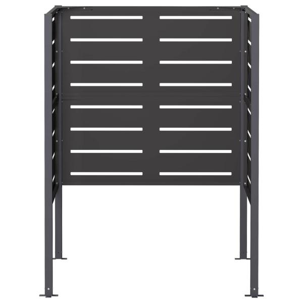 Mülltonnen-Sichtschutz 85 x 85 x 113 cm Stahl Schwarz