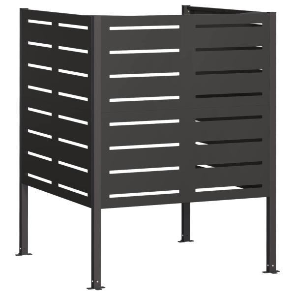 Mülltonnen-Sichtschutz 85 x 85 x 113 cm Stahl Schwarz