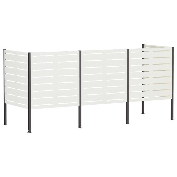Mülltonnen-Sichtschutz 249 x 85 x 113 cm Stahl Weiß
