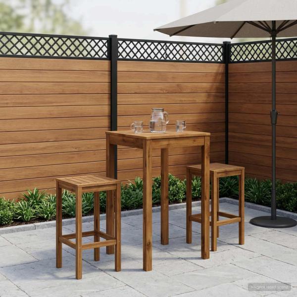 ARDEBO.de - Gartenbar-Tisch LAREN Natur 60 x 60,5 x 105 cm