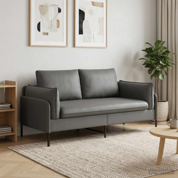 ARDEBO.de - 2-Sitzer Sofa 2-Sitzer Dunkelgrau 188 x 81 x 89 cm Samt