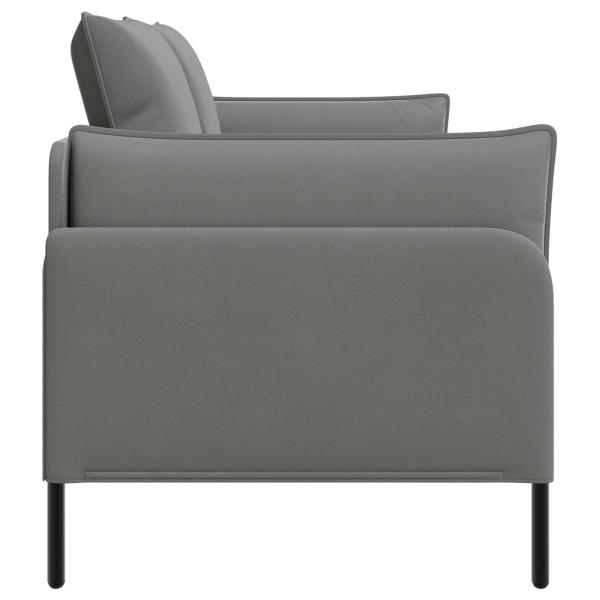 2-Sitzer Sofa 2-Sitzer Dunkelgrau 188 x 81 x 89 cm Samt