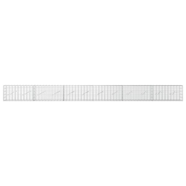 Gabione mit 5 mm Draht und 5x10 cm Maschen 600x10x50 cm