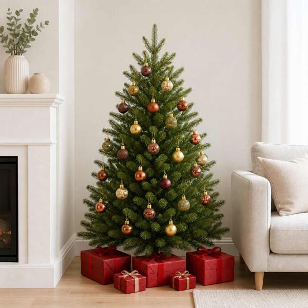 ARDEBO.de - Weihnachtskugelset 150 stk. Braun und Gold Durchmesser 3 cm