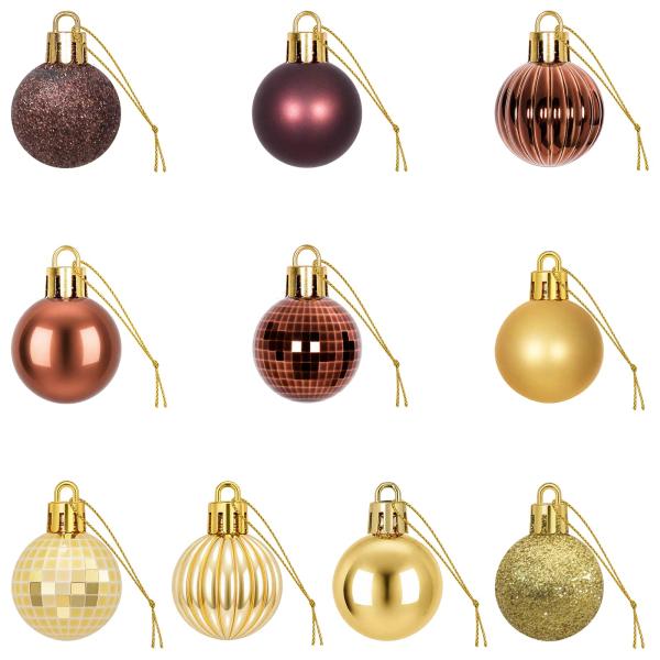 Weihnachtskugelset 150 stk. Braun und Gold Durchmesser 3 cm