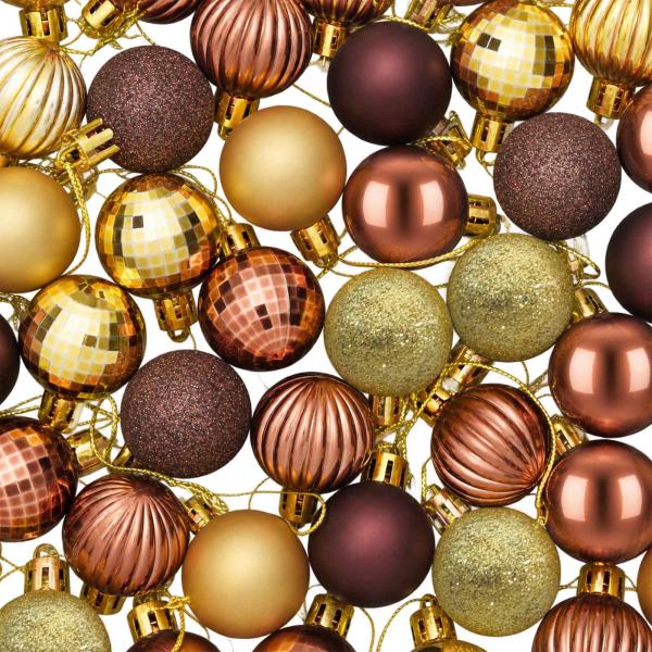 Weihnachtskugelset 150 stk. Braun und Gold Durchmesser 3 cm