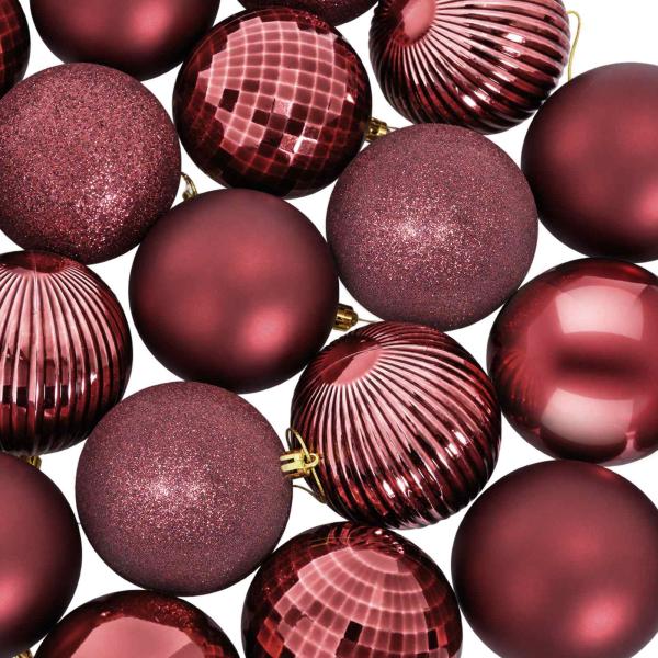 Weihnachtskugelset 50 stk. Weinrot Durchmesser 8 cm Polystyrol