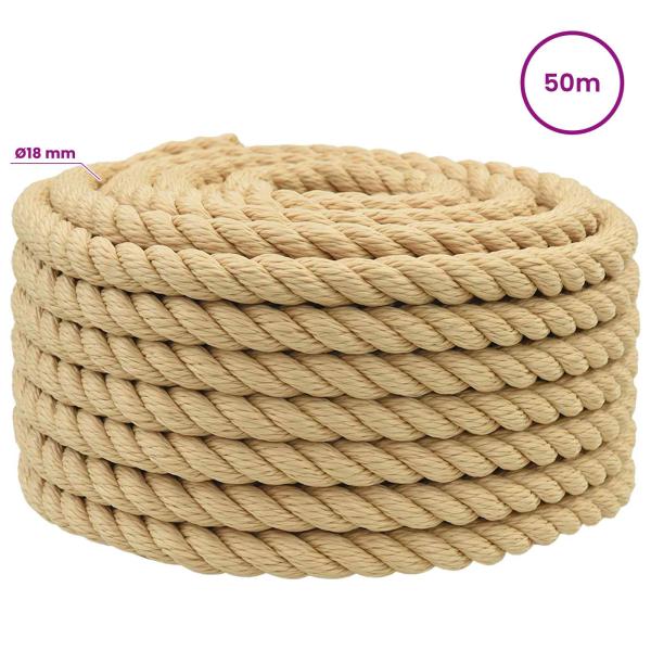 Mehrzweck-Allzweckseil 18 mm 50 m Natur PP