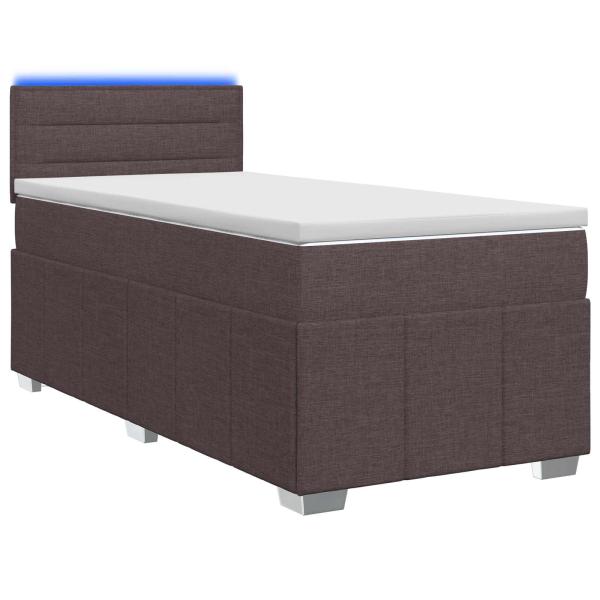 Boxspringbett mit Matratze Dunkelbraun 100 x 200 cm Stoff