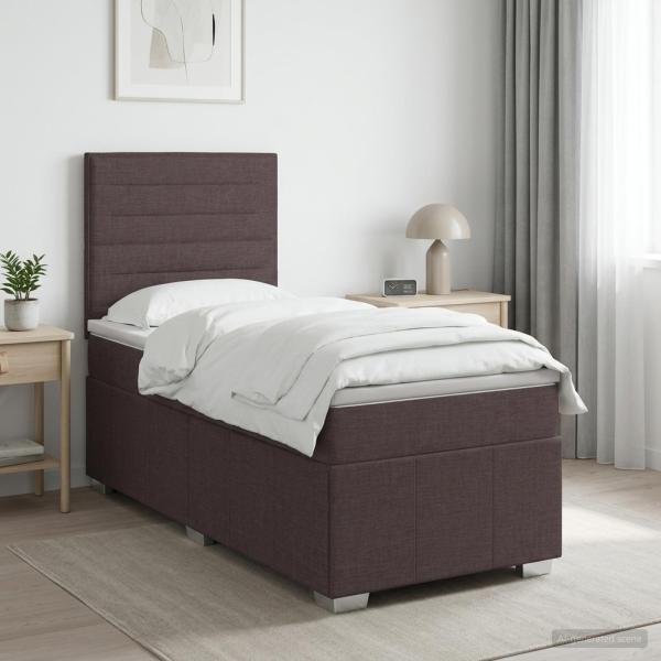 ARDEBO.de - Boxspringbett mit Matratze Dunkelbraun 100 x 200 cm Stoff