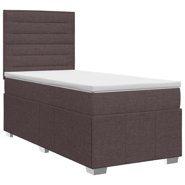 Boxspringbett mit Matratze Dunkelbraun 100 x 200 cm Stoff
