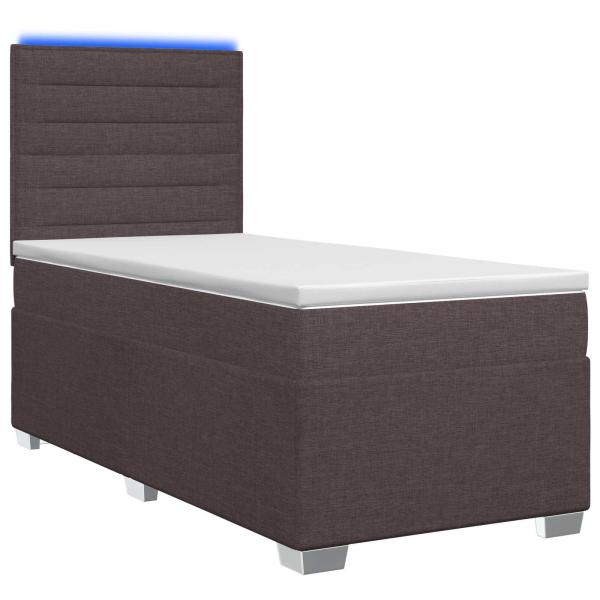 Boxspringbett mit Matratze Dunkelbraun 90 x 200 cm Stoff