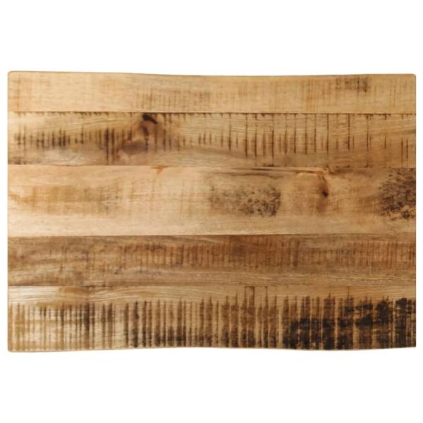 ARDEBO.de - Tischplatte mit Baumkante 50x40x3,8 cm Raues Mango Massivholz