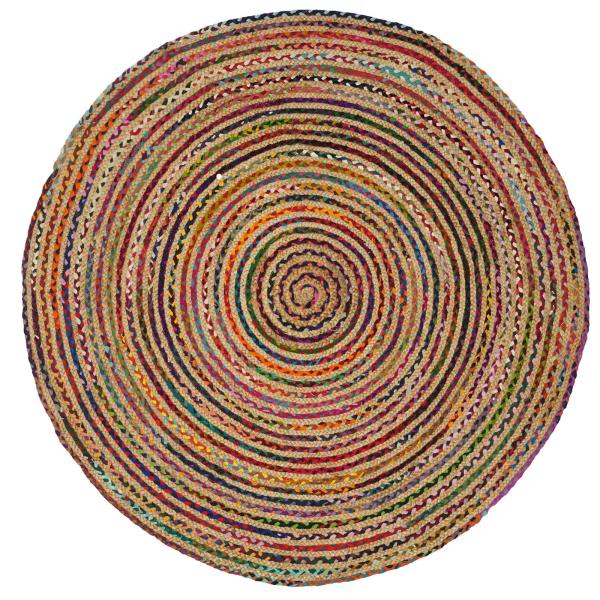 Bereichsteppich Mehrfarbig Ø 210 cm Jute