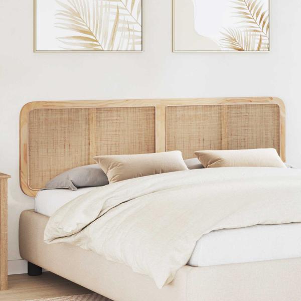 ARDEBO.de - Kopfteil mit Kopfteil Natur 180 x 55 x 3 cm Rattan