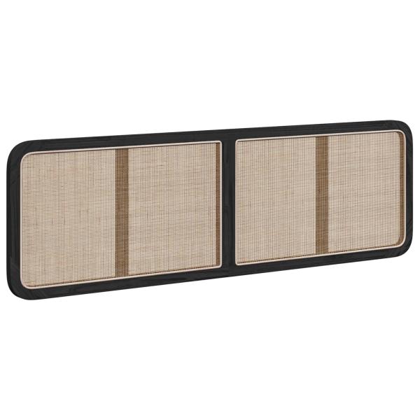 Kopfteil mit Kopfteil Schwarz 180 x 55 x 3 cm Rattan