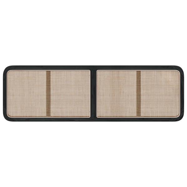 Kopfteil mit Kopfteil Schwarz 180 x 55 x 3 cm Rattan