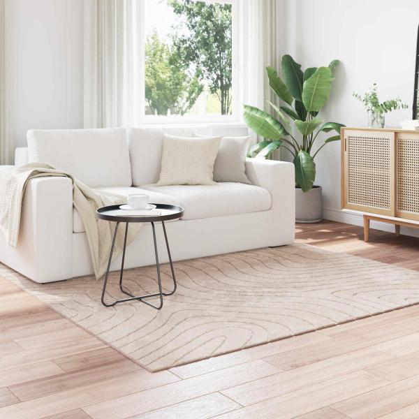 ARDEBO.de - Innen- und Außenteppich PALMERAS Beige 200 x 200 cm Polyester