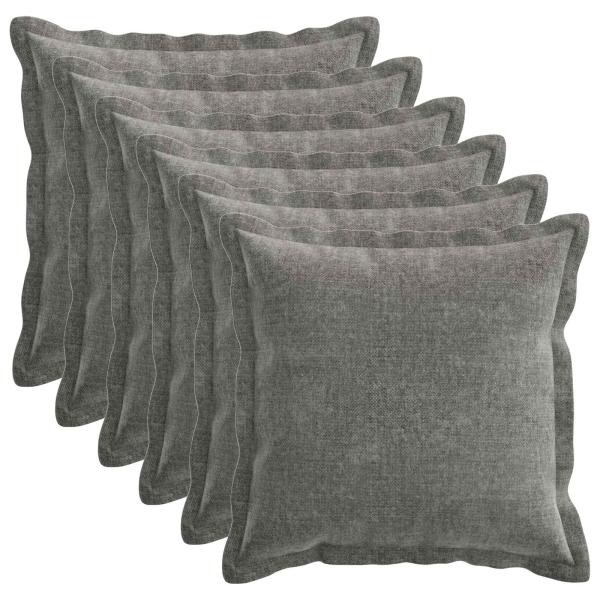 Wurfkissen 6 stk. HOUTEN Dunkelgrau 50 x 50 cm Chenille-Stoff